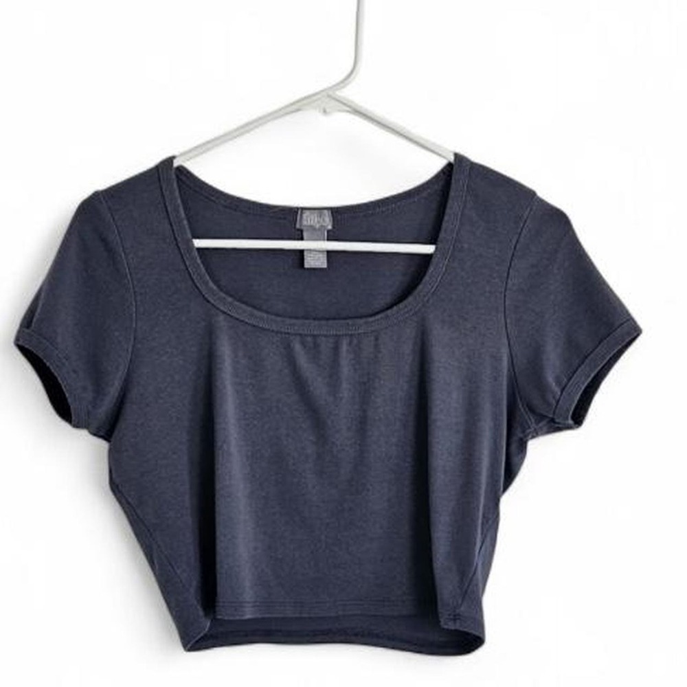 Tilly's Women's Large Navy Blue Scoop Neck Crop Top